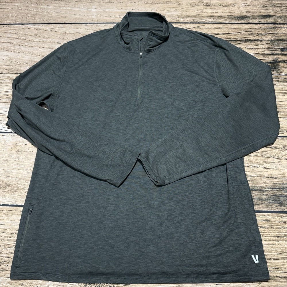 Vuori Shirt Mens XL Gray Ease Performance Half Zip 2.0 Pullover Golf Active